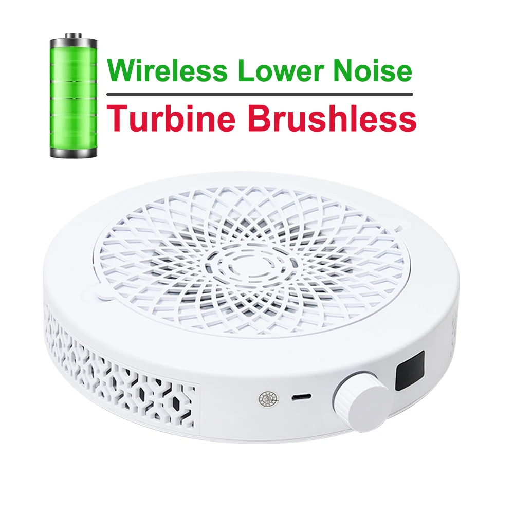 

Mini Nail Dust Collector Rechargeable Nail Dust Machine with HD Display Speed Adjustable Vacuum Cleaner for Manicure Lower Noise