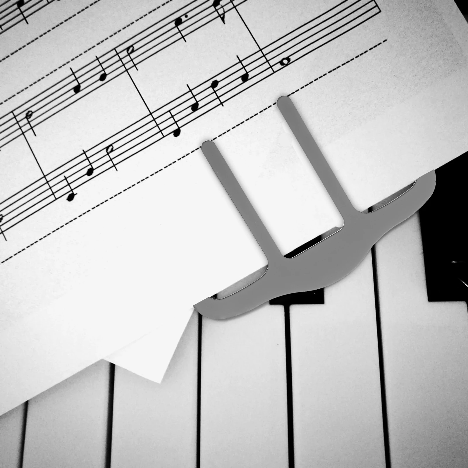 

Piano Score Clip Book Page Music Stand Holder Metal Bookmark Clips Black Paper Small