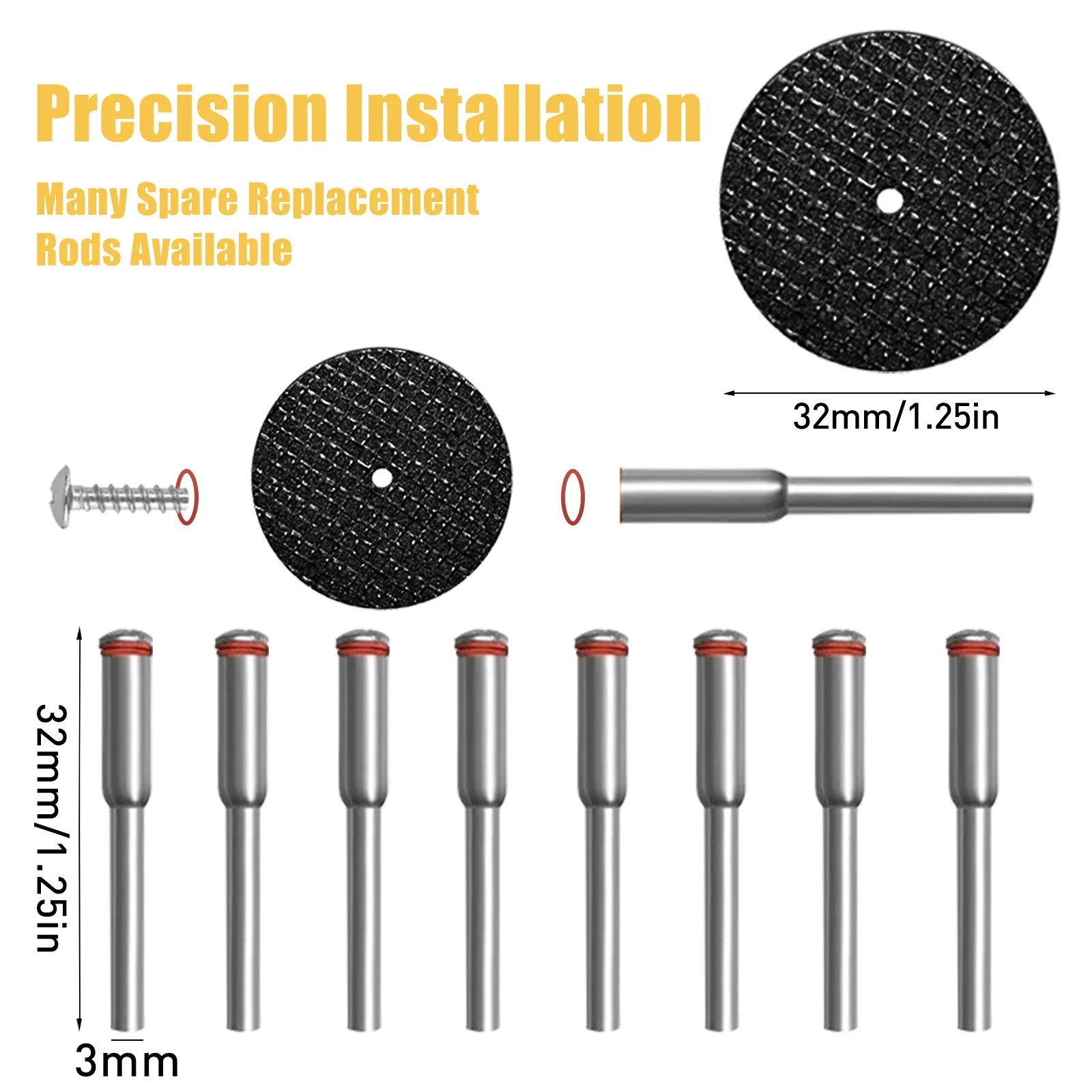 60 قطعة أداة دوارة قطع عجلات 1-1/4 بوصة أقراص عجلة قطع الألياف الزجاجية المقواة مع 8 قطعة 402 مماسك لقطع المعادن