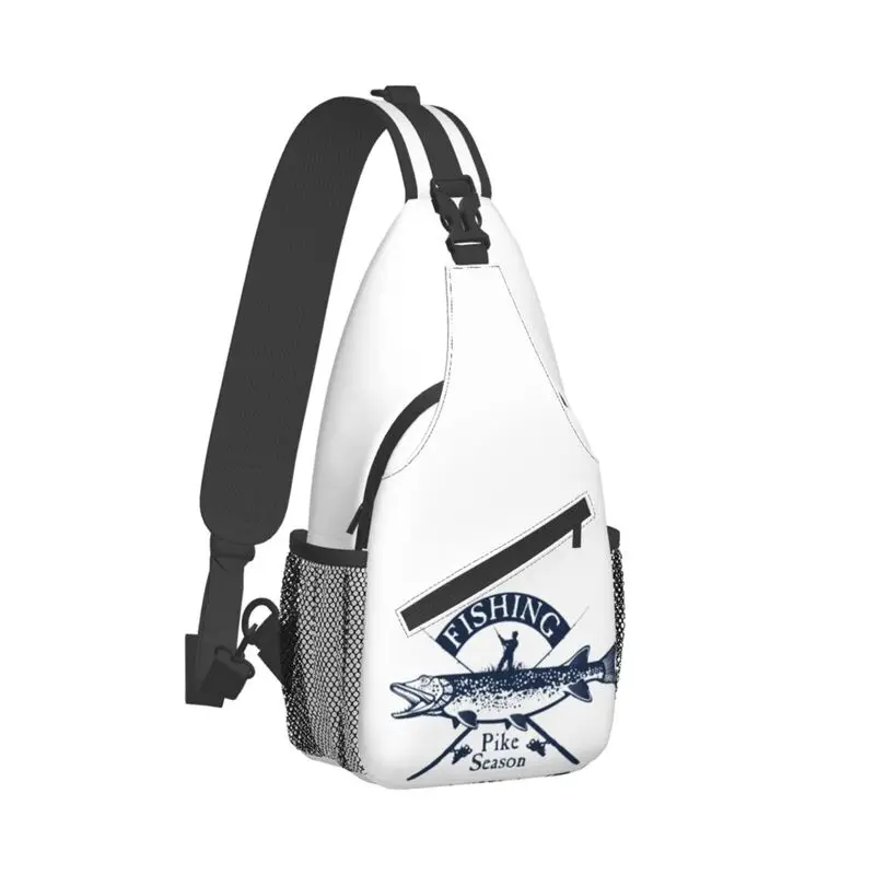 Cool Pike Fishing Crossbody Sling mochila para hombres, Fisherman Fish, bolso de pecho de hombro para viajar