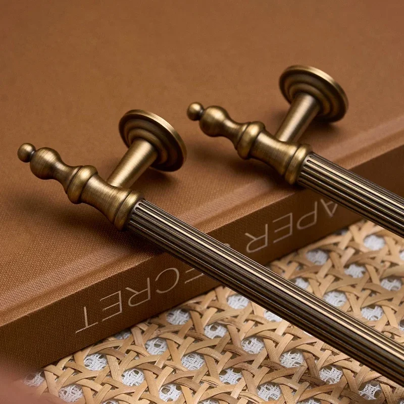 Nordische Vintage-Möbelgriffe aus Messing, Bronze-Griffe für Schränke und Schubladen, Kleiderschrank, Nachttisch, Kommode, Schubladengriffe – Detail 16