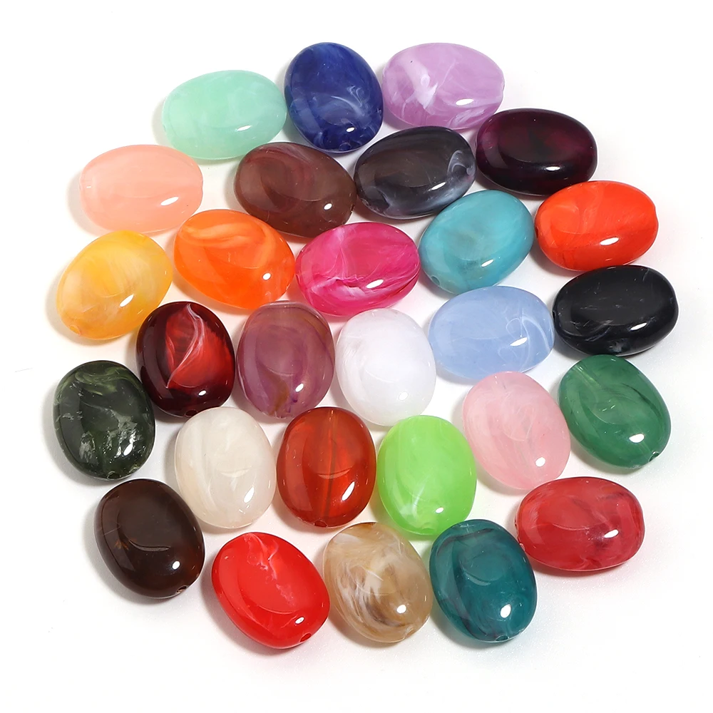 20 Stück 15 x 19 mm zweifarbige ovale Acrylperlen, imitierte Jadesteine, lose Abstandsperlen für die Schmuckherstellung, DIY-Armband, Halskette – Detail 7