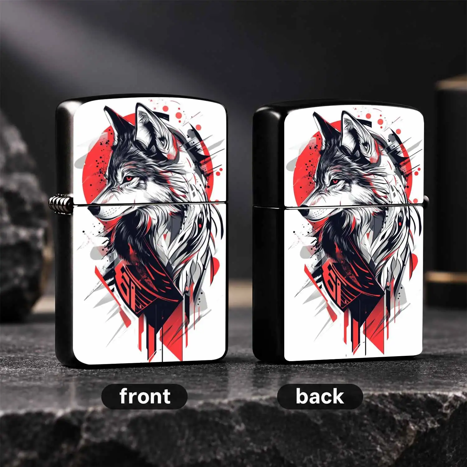 Trendy Cyber Red Wolf Graffiti Style Portable Igniter, Sharp Wolf Line Creative Peripheral, Daily Carry Atmosphere Friendly Item, Suitable For Outdoor Trips, Home Stays And Business Trips, A Stylish Practical Gadget For Gifting Or Personal