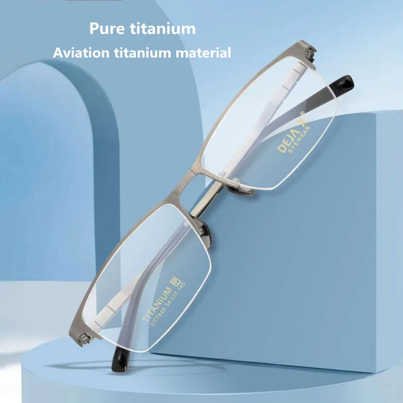 

Luxury Brand Titanium Glasses Frame Men Optical Myopia Prescription Eyeglasses Frame Square Half frame Ultralight Eyewear Frames