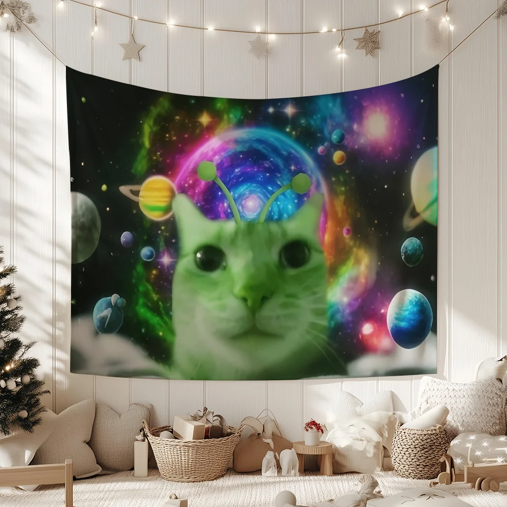 Tapestry Funny Silly Cat Meme Flag Suitable For Party Club Outdoor Interior Wall Art Decoration Banner Fans Gift