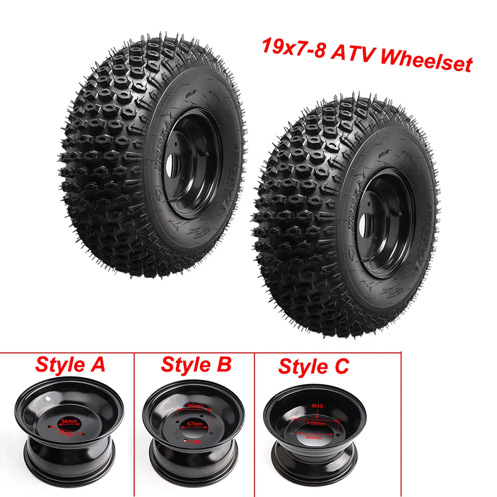 19x7-8 Tire Rim Assembl for 150cc 200cc 250cc 300cc  ATV Quad Dirt Bike Lawn Mower Garden Tractor Off-Road Vehicle Wheels