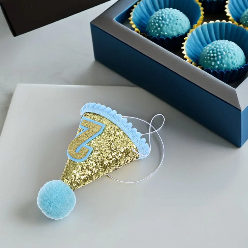 

2Pcs Birthday Cone Hat for Adjustable Headband 2nd Birthday Crown Decorations Hats Party Hats