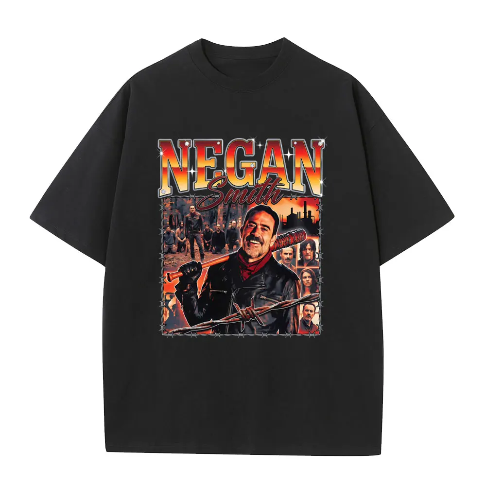

Vintage Jeffrey Dean Morgan Play Negan Smith Graphic T Shirt Men Fashion Gothic Rock T Shirts Male Pure Cotton Oversized T-shirt