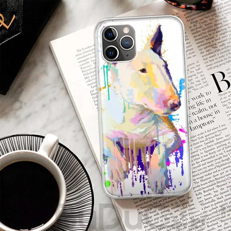 Bull Terrier Dog Puppies Cover For iPhone 16 15 14 13 12 11 Pro Max Apple Phone Case X XS 7 Plus 8 + Art Customized Print Shell