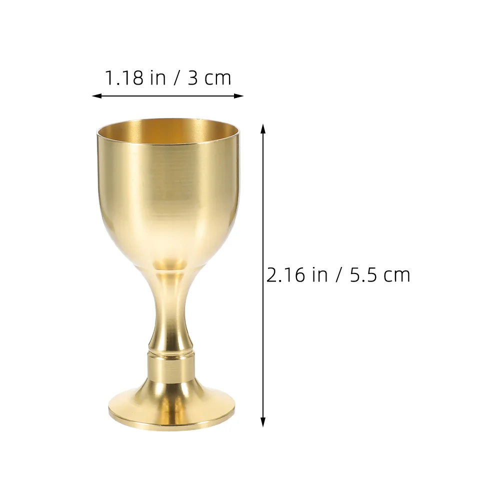 2pcs Copper Cups Brass Goblet For Ceremony Decorative Offering Cup Tabletop Buddhist Votive Cup Metal Footed Chalice Home