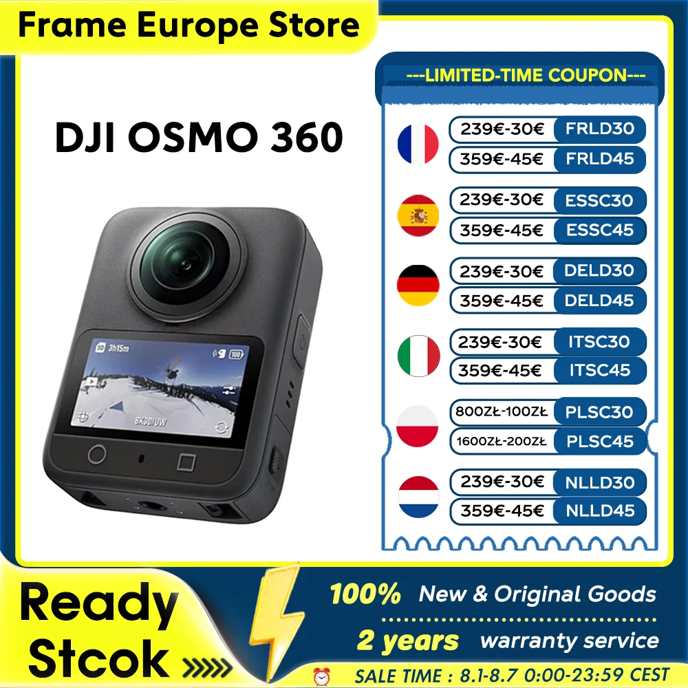 【LOCAL+】DJI OSMO 360 Standard Bundle Caméra 360 avec capteur 1 pouce 360 °   Imaging 360 °   Vidéo en 8K Natif 360 °   Photo en 120MP, étanche, originale