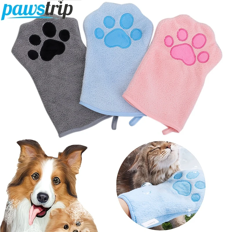 Quick-drying Dog Bath Gloves absorbent Pet Bath Towels for Small Medium Dogs Cats Glove-style Pet Towels Pet Grooming Tool