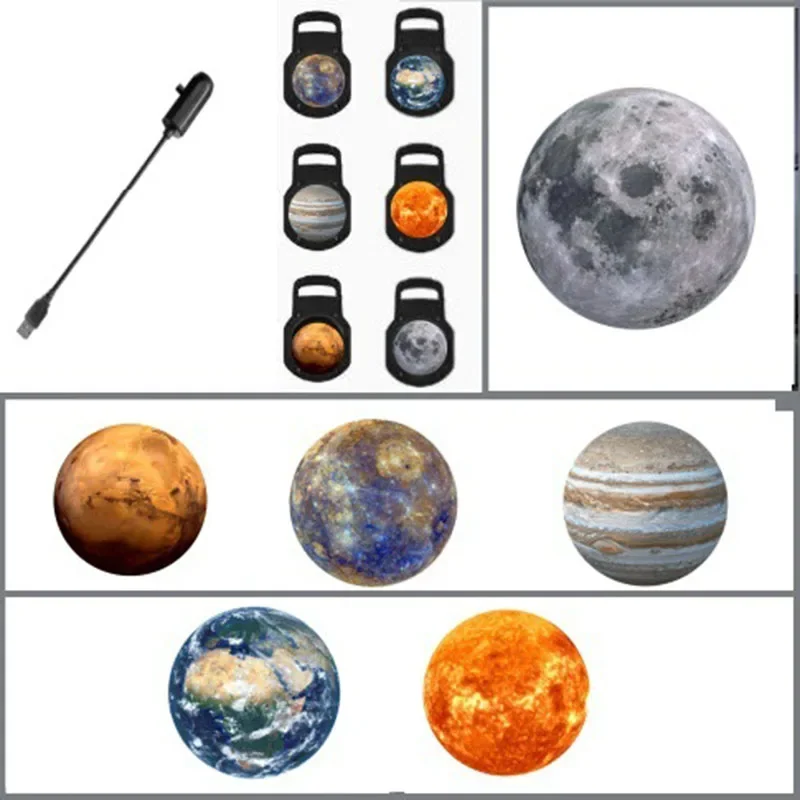 Planet Patterns Projector Usb Lamp Earth Moon Rotatable Lighting for Wall Ceiling Atmosphere Night Light Bedroom Decor