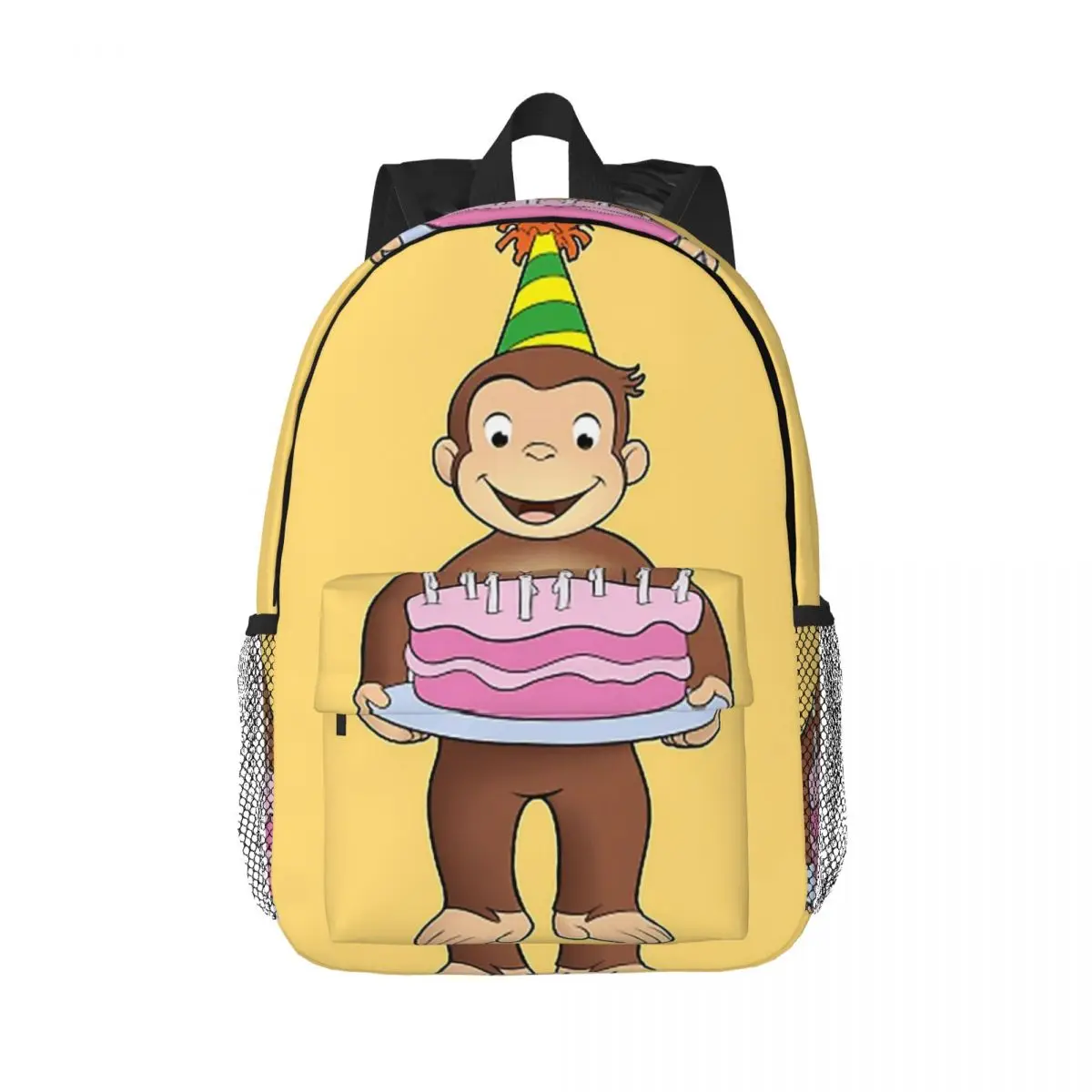 Curious George Birthday Backpacks Boys Girls Bookbag Casual Children School Bags Laptop Rucksack Shoulder Bag Large Capacity