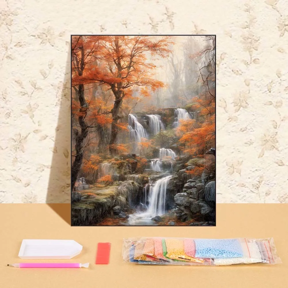 

5D DIY Diamond Painting Landscape Mosaic Autumn Tree Mountain Picture Rhinestones Embroidery Handicraft For Living Room Wall