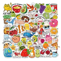 10/25/50pcs Funny Cute Animal Food Phrase Graffiti Stickers for Kids Puzzle Teaching Fridge Suitcase Stationery Notebook Phone