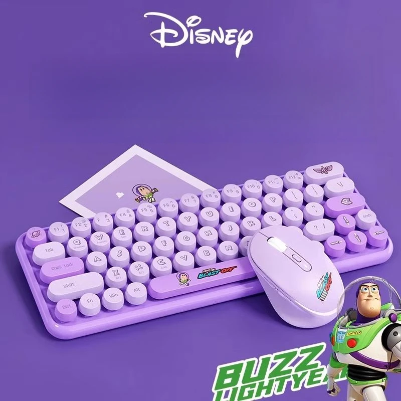 Disney Buzz Lightyear keyboard and mouse set cartoon Mickey Minnie wireless notebook desktop computer office e-sports dedicated