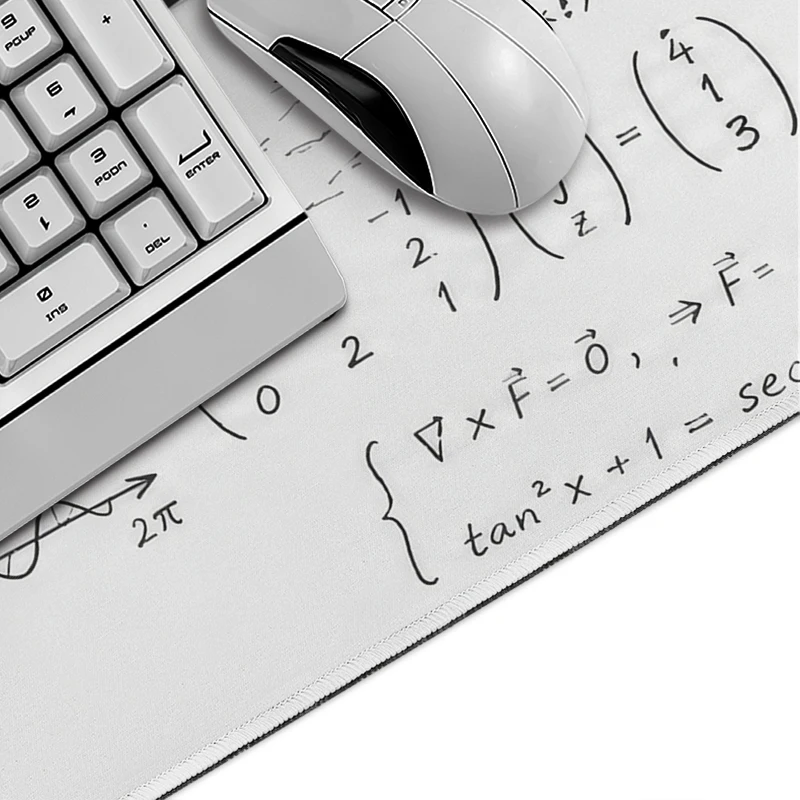 Mouse Pad Math Notes Black Cat Gamer printon demand Large Mousepad XXL Natural Rubber Soft Office Accessories Desktop Mouse Pad