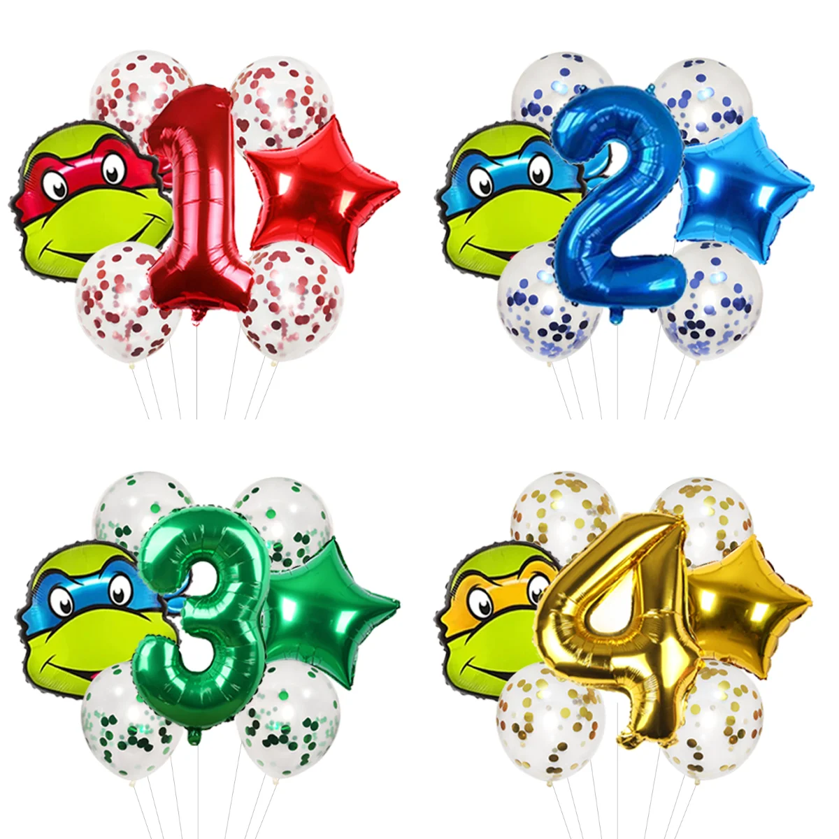 Purple Mask Donatello Ninja Turtle Character Foil Balloon Inflatable Ball For Children Theme Birthday Party Hanging Decoration