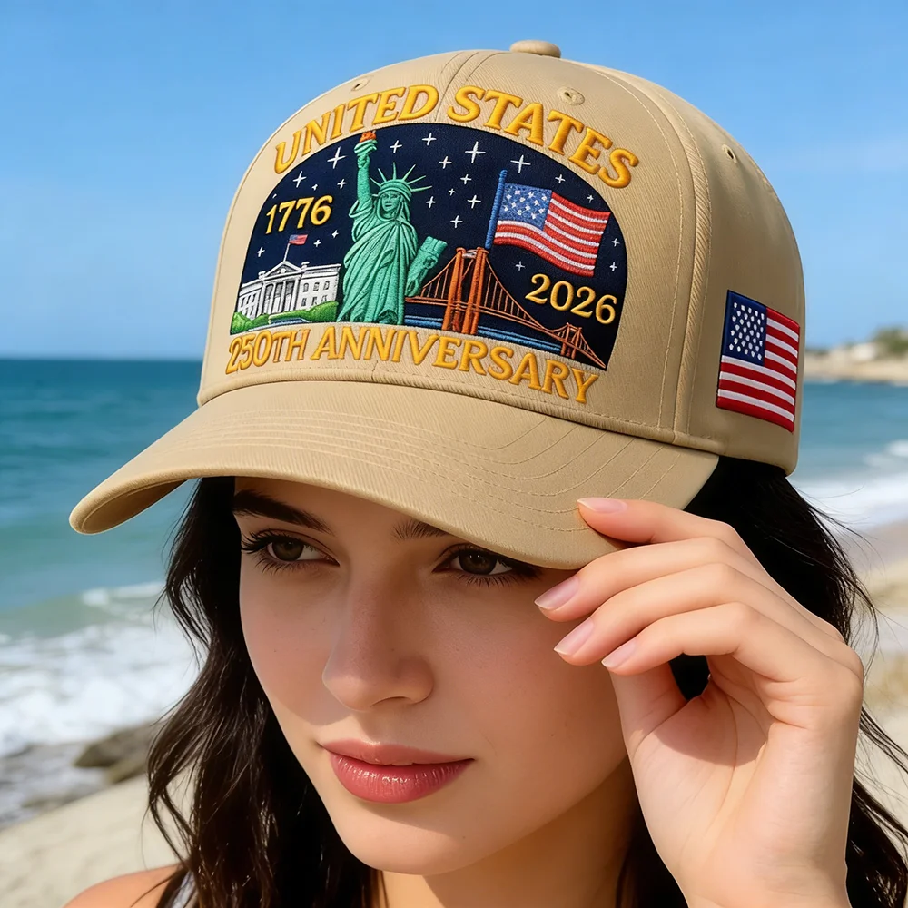 

US 250th Anniversary Cap Breathable Baseball Caps Flag Statue of Liberty 1776-2026 Embroidered Hats Trucker Outdoor Hiking Hat