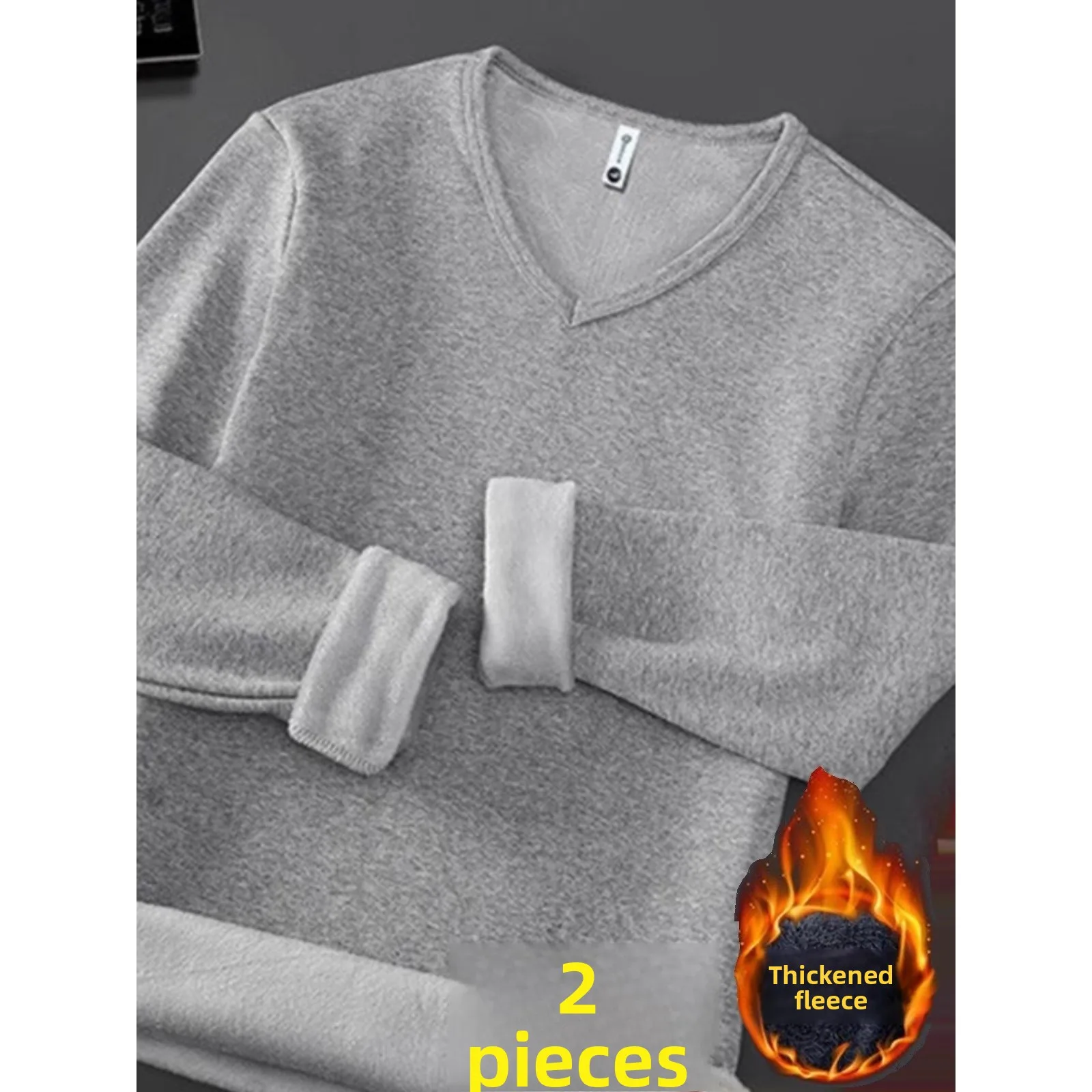 

Мужская длинная футболка-базовый слой с начесом, однотонная, осенняя, модная, для ношения под одеждой