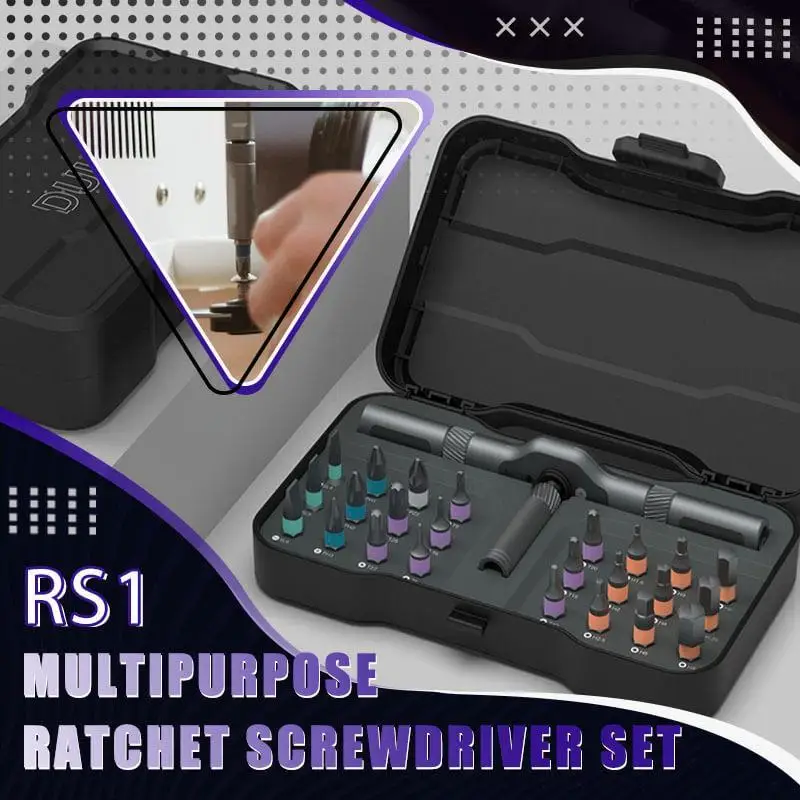 

24 in 1 Multi-purpose Ratchet Wrench Screwdriver RS1 Magnetic Bits Tools Set DIY Household Repair DIY Household Repair Tool