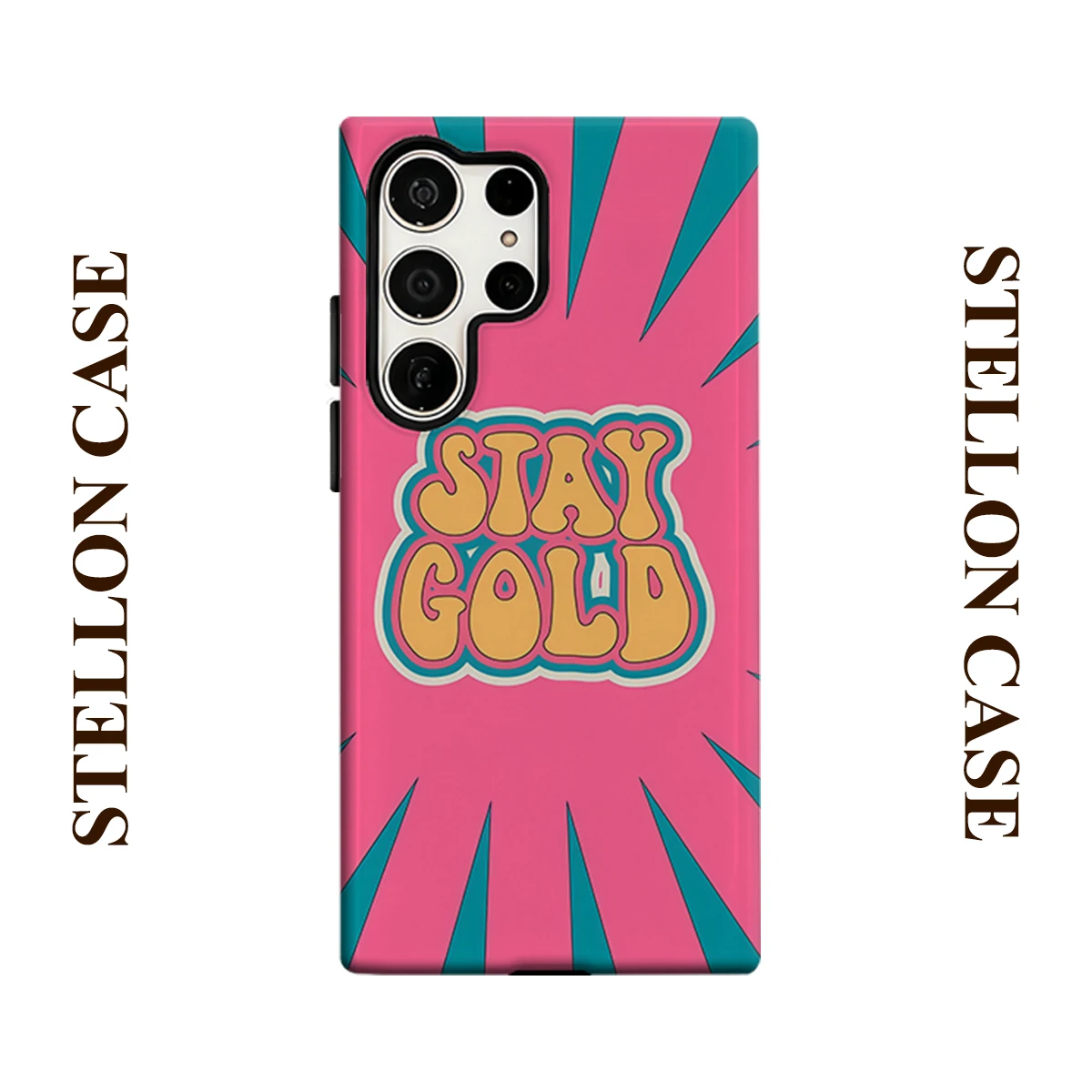 Retro Radiant Font For Samsung Galaxy Phone Case S23 S20 S25 FE S24 Plus S26 Ultra 2-IN-1 Shockproof Bumper Hard PC
