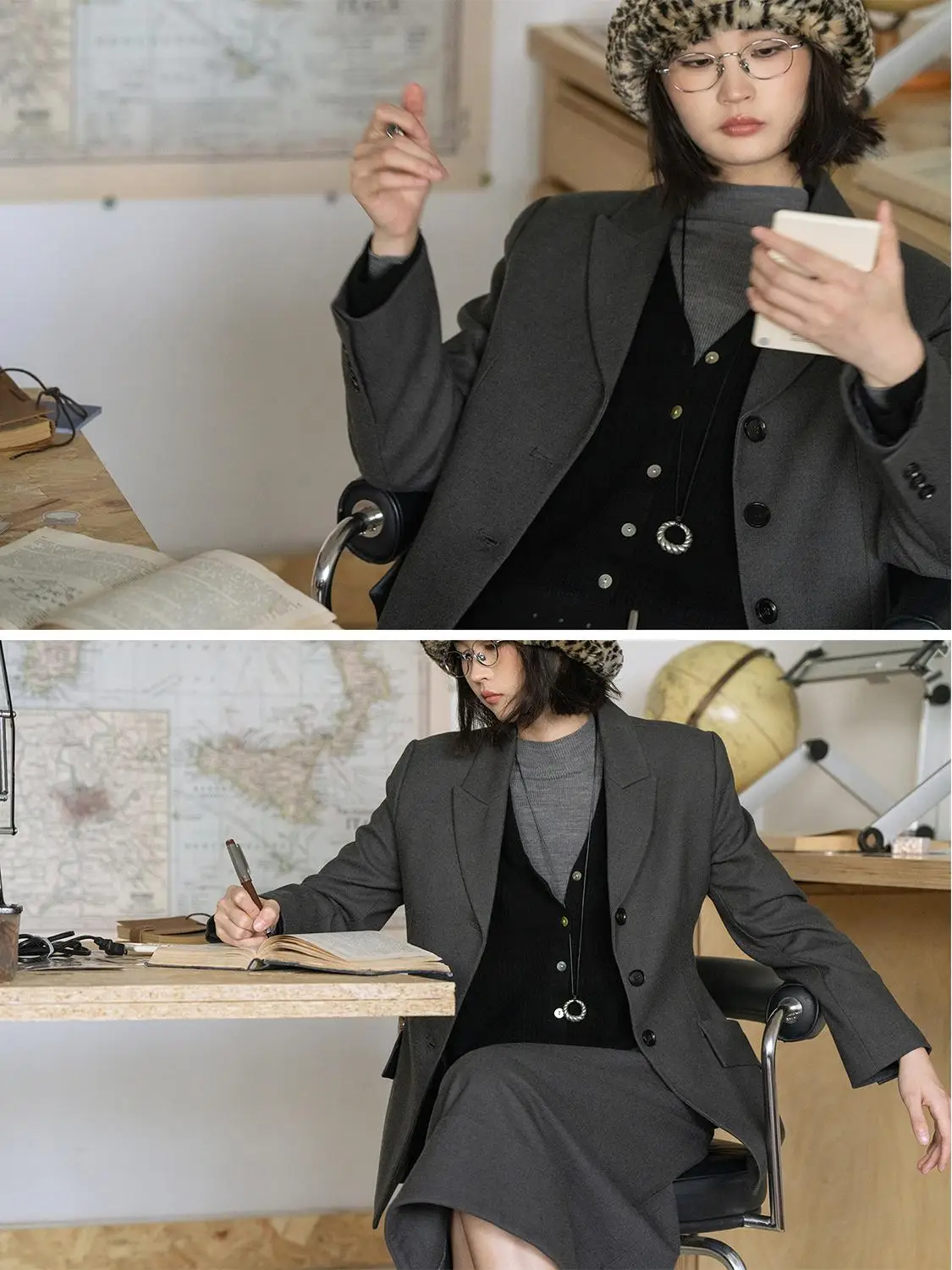 

Женский модный костюм High nce Sensation DingDongMa, шерстяной комплект из двух предметов Long Sve, облегающие брюки, юбка