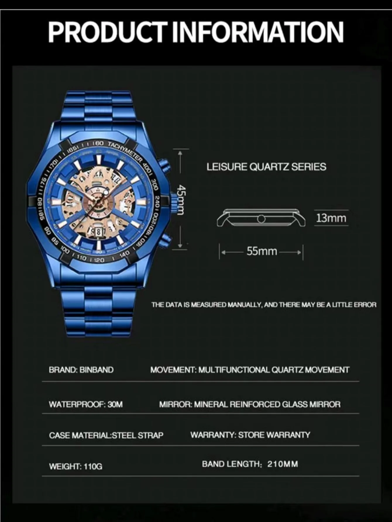 Business Watch Men\'s Watch 30M Waterproof Calendar Date Function Rhinestone Stainless Steel Watchband Male Quartz Watch Gift