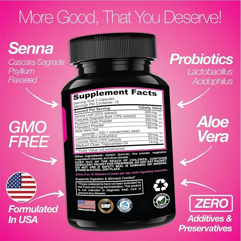 Colon Cleansing Contains Natural Laxatives for Constipation and Bloating | Super Strong Senna Supplement
