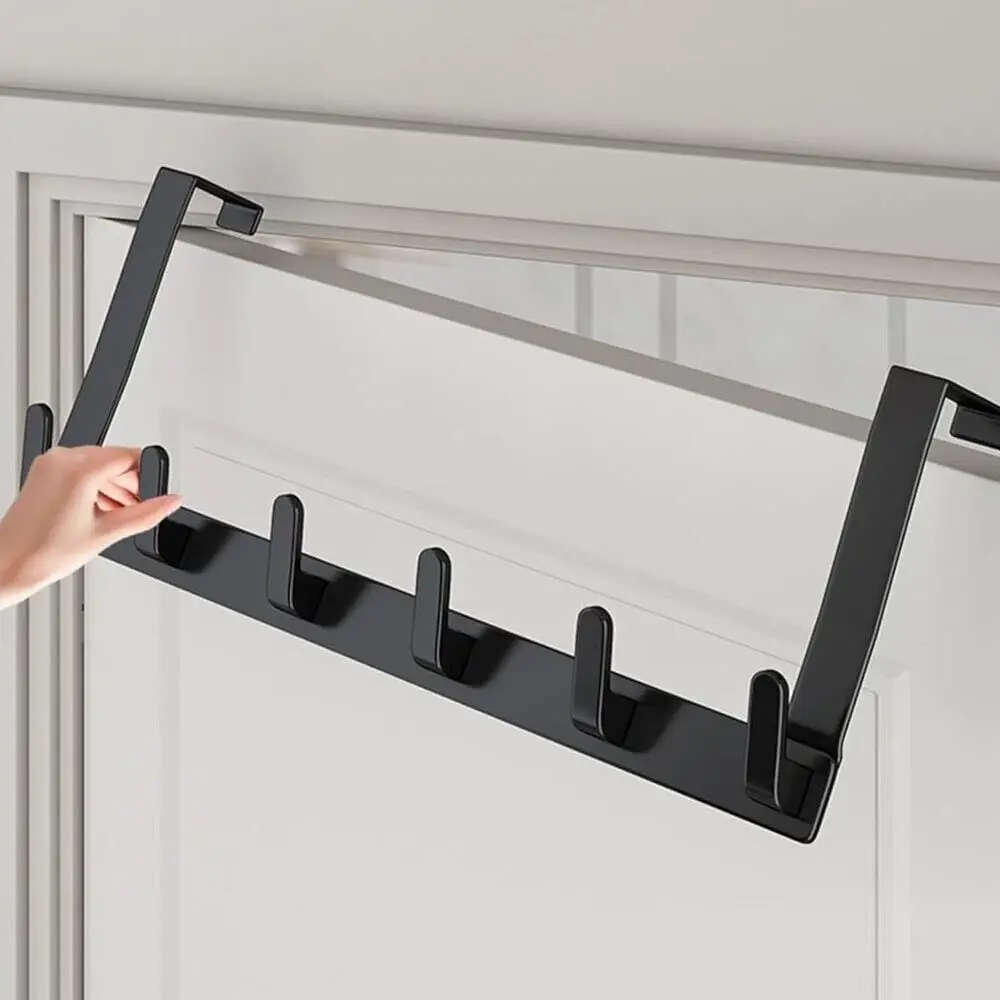 6 Hooks Clothes Coat Hat Towel Hanger Home Bathroom Organizer Rack Hooks Over The Door Kitchen Accessories Holder