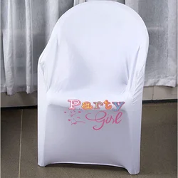 Funda de LICRA de plástico para silla de boda, cubierta de LICRA para silla de brazo, decoración para eventos, fiestas y hoteles