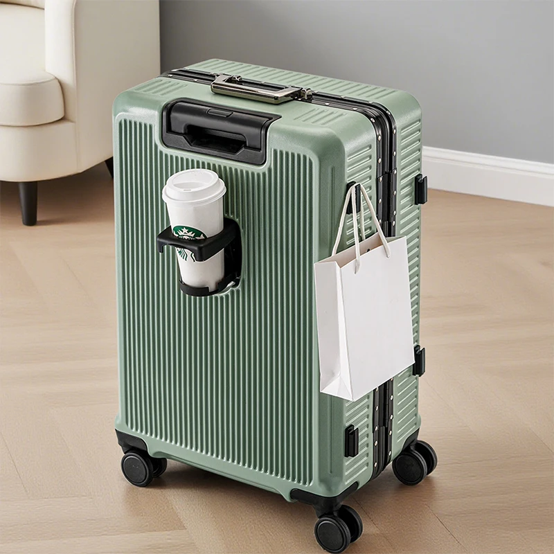 Valigia con password con telaio in alluminio per uomo/donna Ruote multidirezionali silenziose di grande capacità Valigia da viaggio da 20 pollici