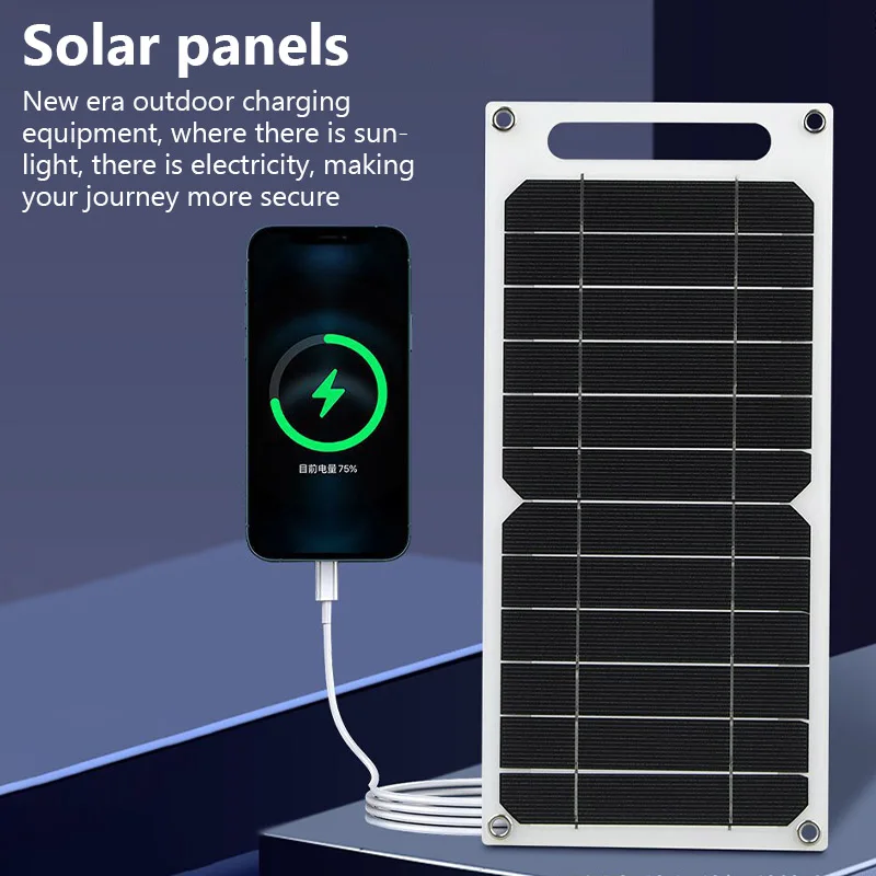 10W 5V USB Typ-C Solarpanel Tragbares Flexibles Mini-Kit Leichtgewichtig IP65 für Handys Auto Camping Wandern Powerbanks
