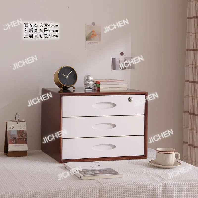 

Large solid wood drawer type desktop storage cabinet bedroom home multi-functional notebook sundries sorting storage