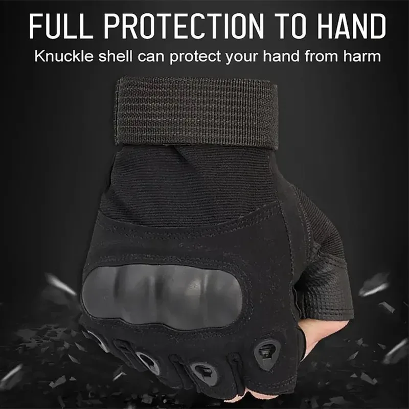 Guantes tácticos de entrenamiento para hombre y mujer, accesorios sin dedos para carreras, pesca, ciclismo, Mtb, motociclista, tiro, gimnasio, Montañismo