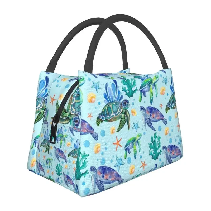 

Sea Turtles Insulated Lunch Bags for Women Sea Animal Resuable Cooler Thermal Food Lunch Box Work Travel