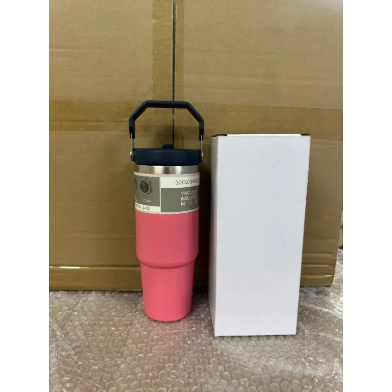 

Автомобильная чашка на 30 унций, портативная ручка, чашка Bingba, двухслойная соломенная чашка-термос из нержавеющей стали 304