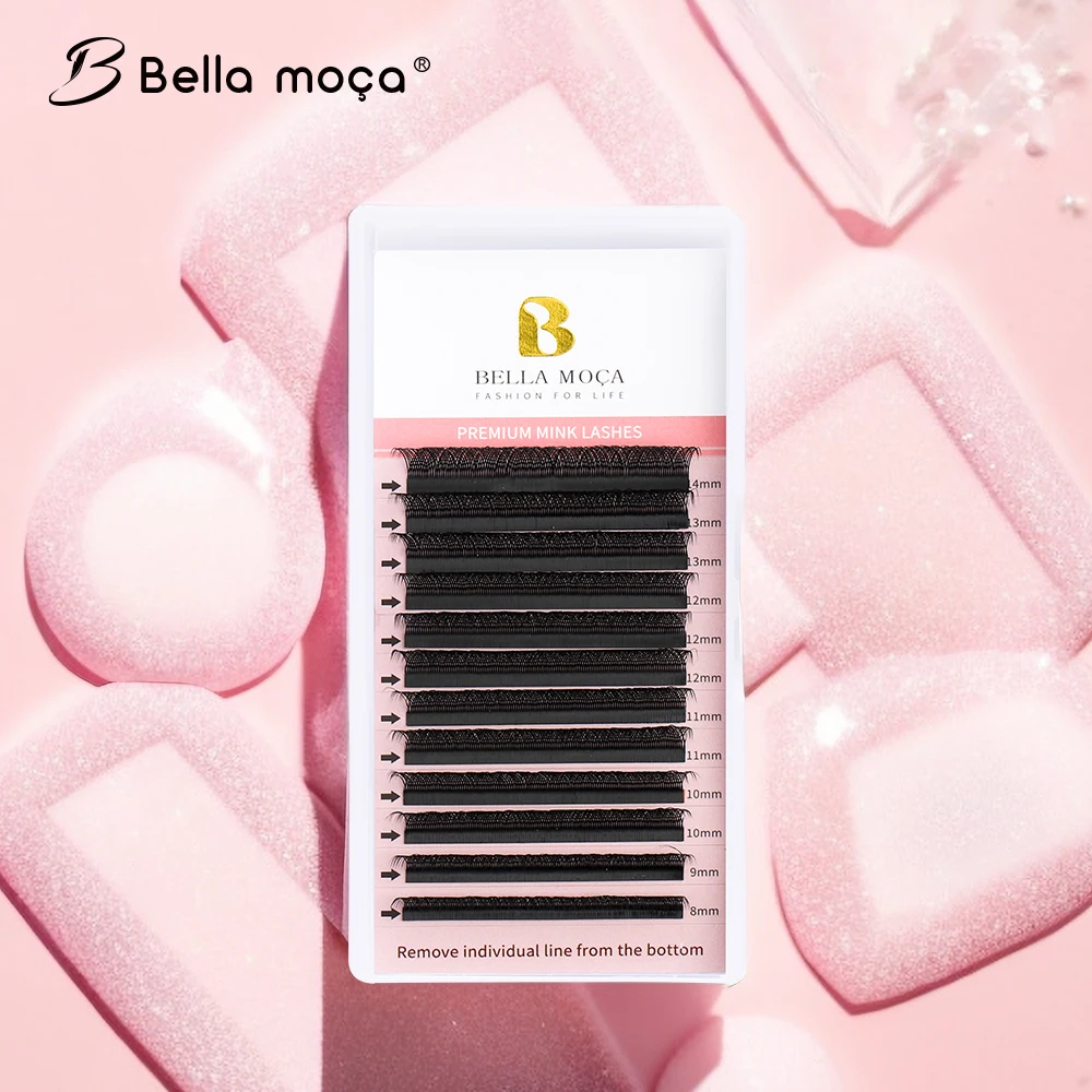 Shipping From Brazil Bella moça YY Lashes 8-14mm D Curl 0.07 Black Natural Soft Lashes