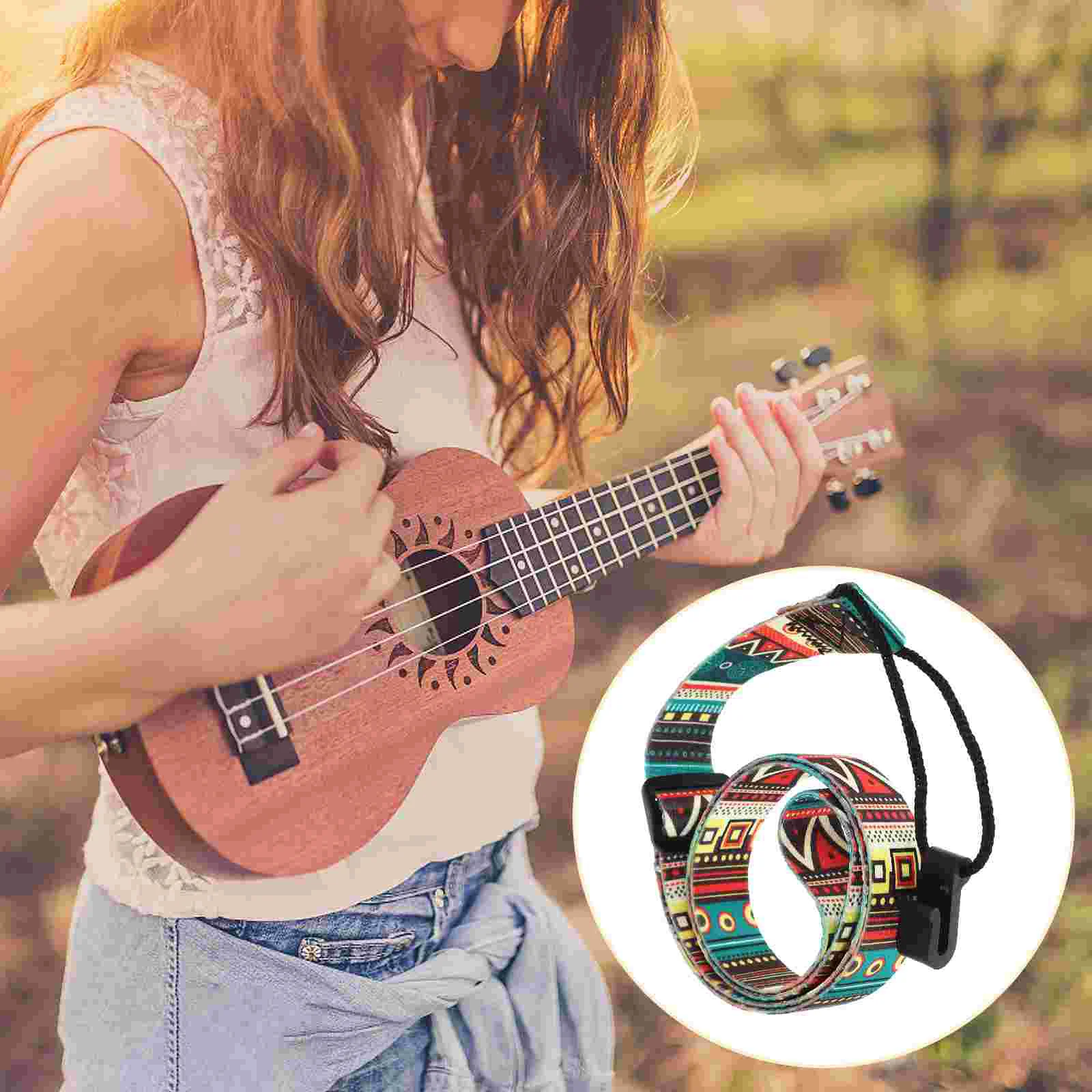 Hole-Free Piano Straps Electric Guitar Accessories Ukulele for Belt Rope Adjustable Hook Neck Kids Child