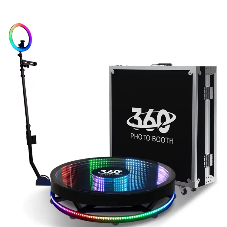 High Quality Selfies Portable Photo Booth Machine Business And Wedding Event 360 Tempered Glass Video Booth