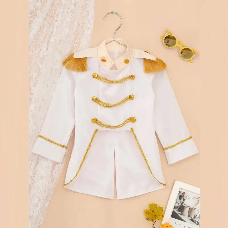 Kostium Cosplay Kierowcy Cyrku dla Niemowląt, Royal Court Style, Aksamitny Frak, Halloween Cosplay, Renesansowy Gotycki Płaszcz na Imprezę