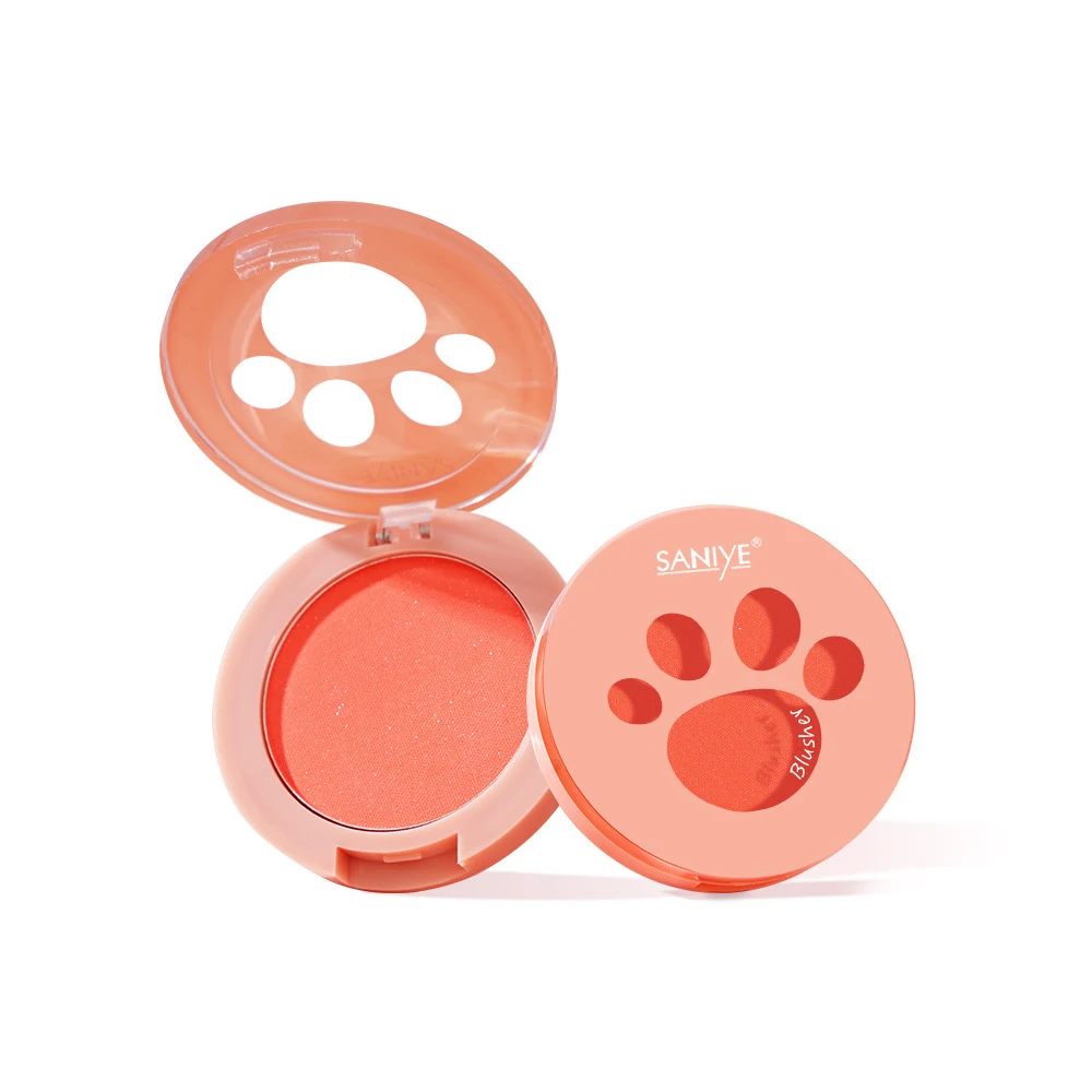 New Cat Paw Peach Blush Palette facile da indossare Cute Makeup Natural Cheek Contour Make Up Face Blush er Long-lasting Brighten