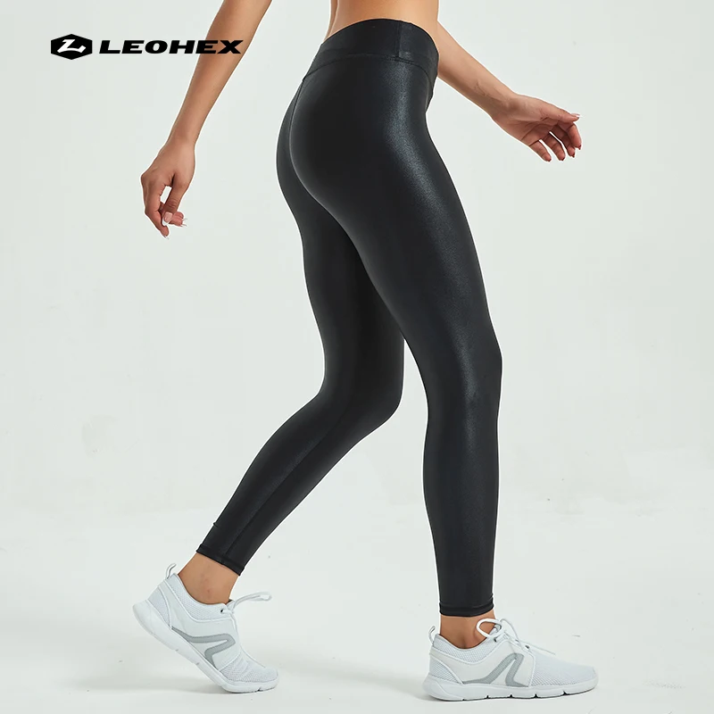 Sexy Glossy Seam Satin Tight Yoga Leggings Japanese High Waist Plus Size Fitness Sports Pants