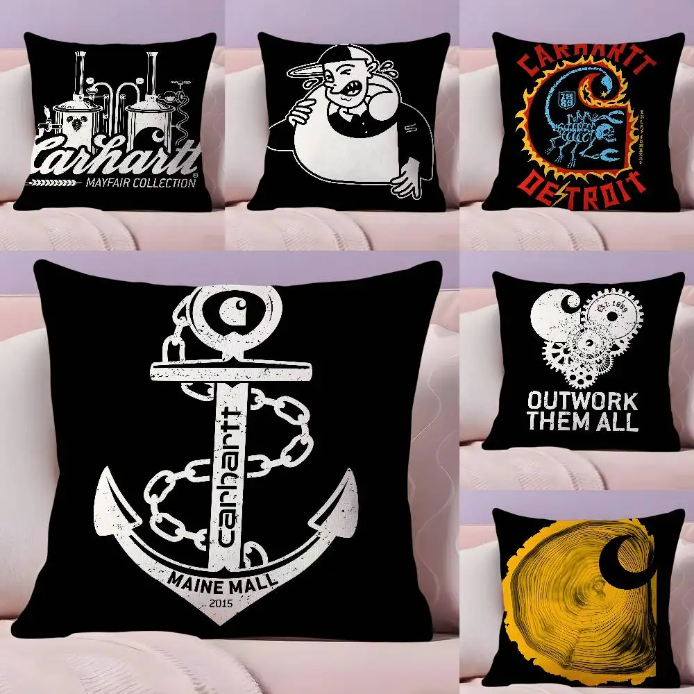 

Fashion C-Carharttss Logo Pillow Case Ultra Soft Skin Friendly Fabric Cloud Like Comfort & Concealed Zipper