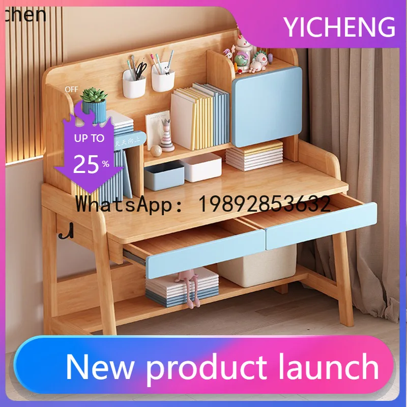 

solid wood study desk bedroom writing set adjustable height desk and chair