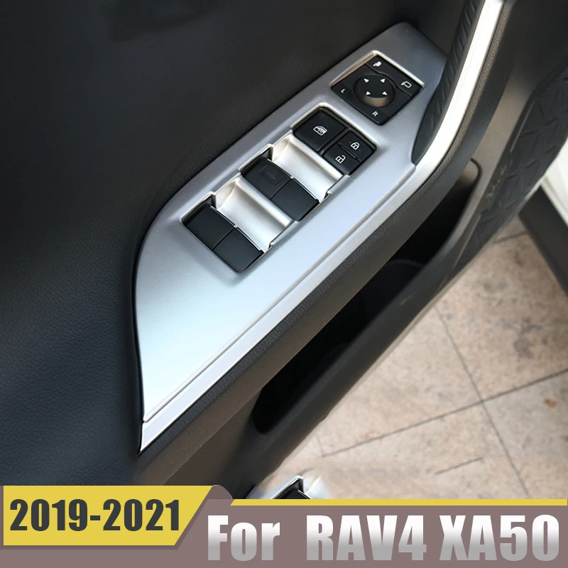 

Для Toyota RAV4 XA50 2019 2020 2021 2022 аксессуары для интерьера автомобиля стеклоподъемная панель переключателя подлокотника декоративные накладки