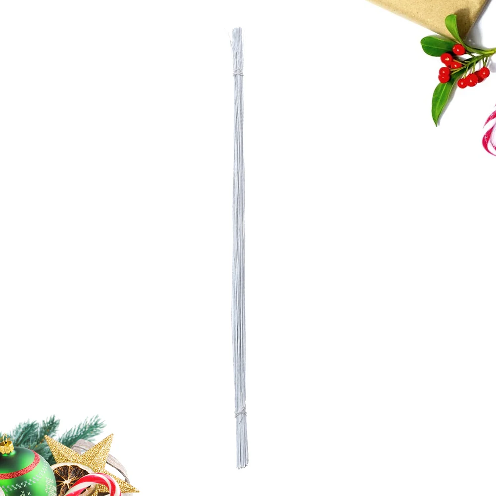 

200 PCS Paper Vine Rose Branch Floral Stem Wire Stems Craft Flower Green Artificial Flowers Arrangement White Faux