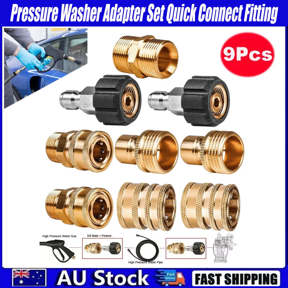 Universal Pressure Washer Adapter Quick Connect Quick Connect Fitting High Pressure Couplers Secure Power Washer Gun Hose