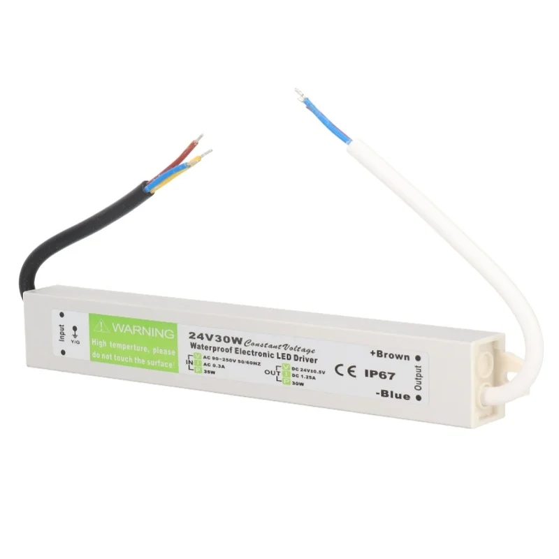30W AC90-250V  Waterproof Power Supply Transformer Adapter Thin LED Power Supply Driver